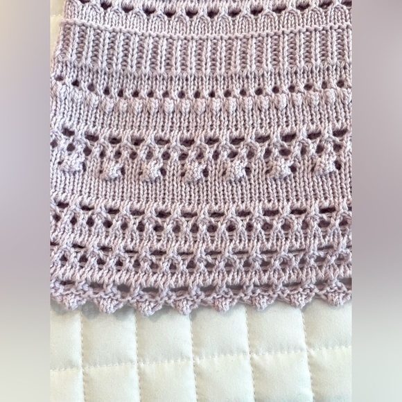 Sincerely Jules Ruffle Crochet Violet Crop Top-Size Medium - Picture 4 of 7